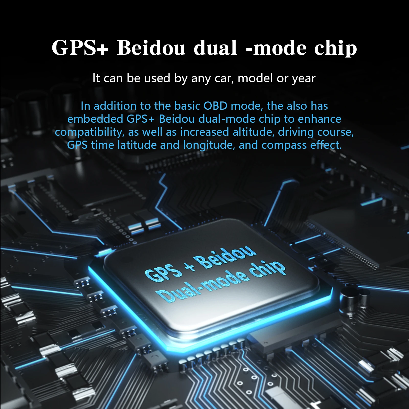 XS HUD 게이지 자동차 다기능 OBD+GPS 계기판 LED 스크린 속도계 터치 버튼 알람 기능 타입-C 연결