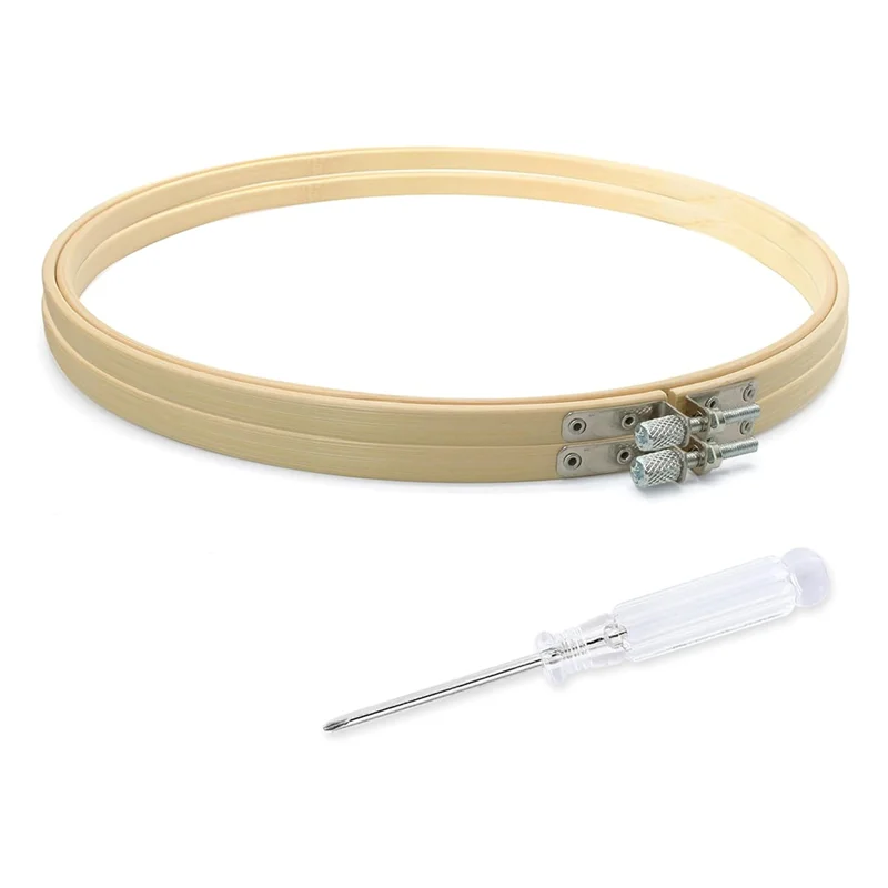 2 Pieces Embroidery Hoops, Round Wooden Embroidery Hoops, Wooden Frames For Arts Crafts Sewing