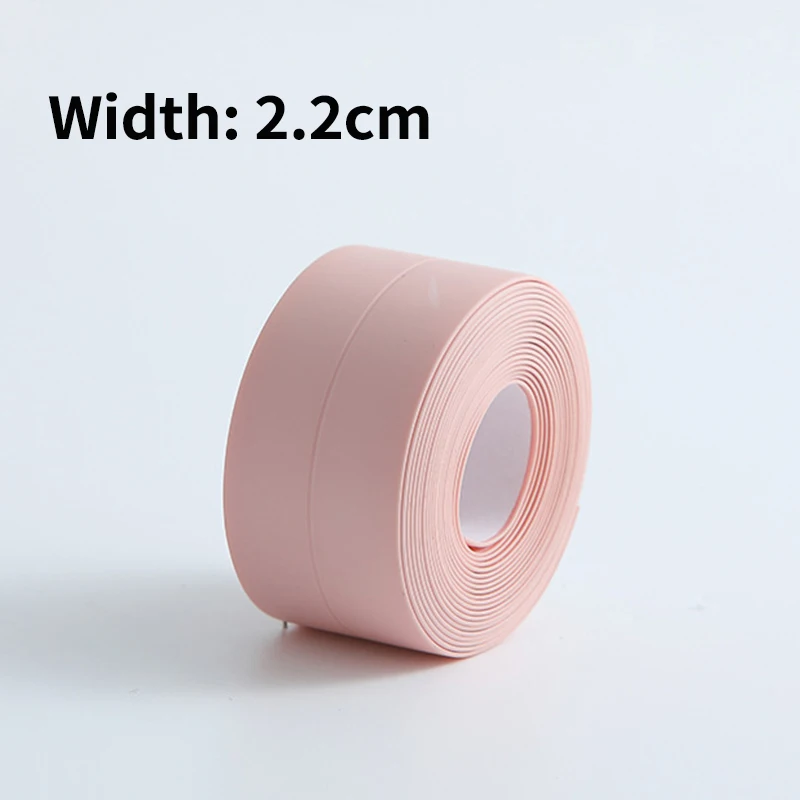 2021 New Bathroom Kitchen Shower Sink Bath Sealing Strip Tape Caulk Strip Self Adhesive Waterproof Wall Sticker Sink Edge Tape 