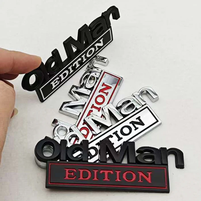 노인 에디션 3D 엠블럼 스티커 배지 펜더 재미있는 데칼 자동차 트럭 교체용 도어 장식 유니버설 자동차 SUV용