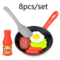 Deluxe Simulation Kitchenware Play Set - 8-Piece Toy Cooking Collection (Black)