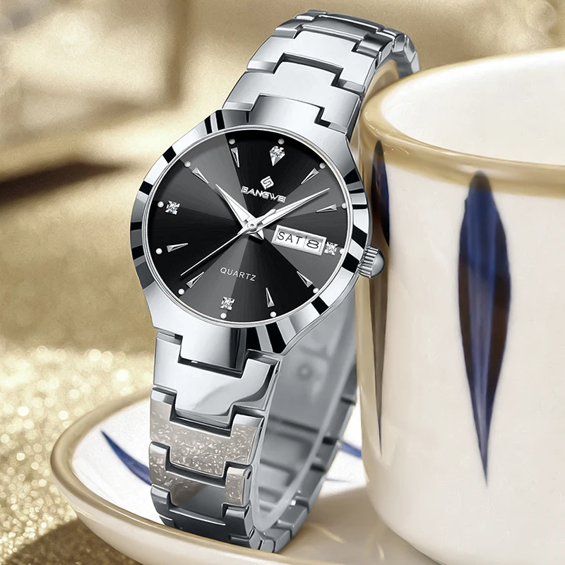 BANGWEI New Fashion Ladies Quartz Watches Simple Elegant Week Date Waterproof Watch For Women's Sports Luminous Chronograph