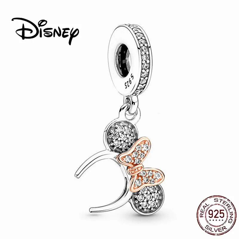 New Disney 925 100% Sterling Silver Mickey Headband Ornament Si Adatta A Pandora 925 Braccialetto Originale Ciondolo Da Donna