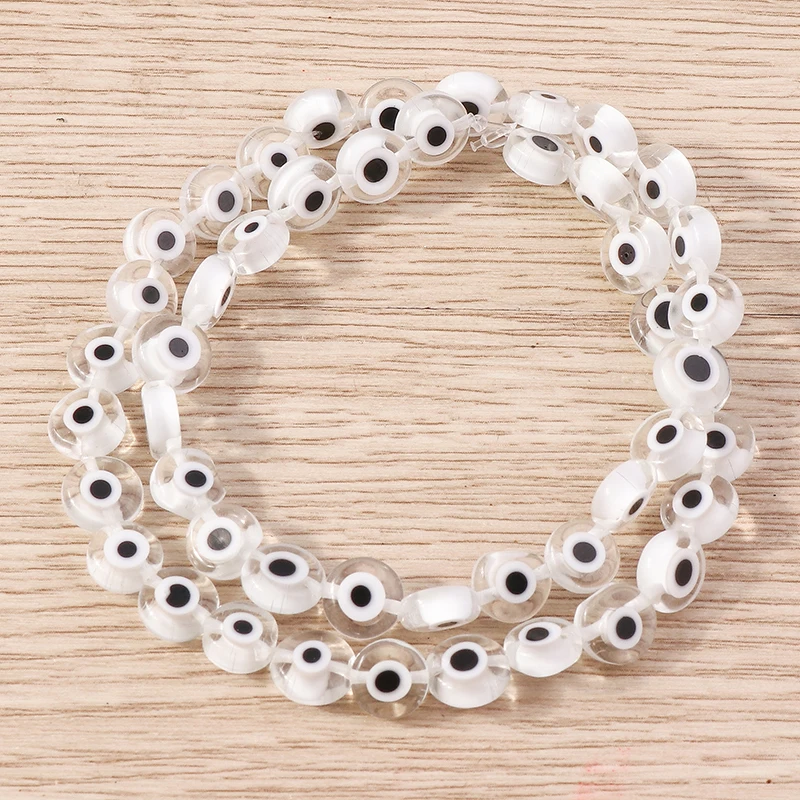 Tusember 6/10 mm 45 Stück Glasperlen, rund, bunt, böse Augen Perlen, lose Abstandsperlen für DIY Schmuck, Armband, Halskette, Zubehör – Detail 7