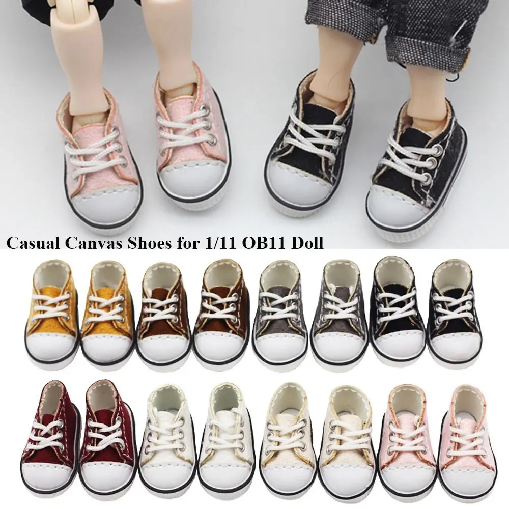 

Casual Canvas Shoes for 1/11 OB11 Doll Clothes Accessories For 1/12 BJD Dolls Sports Wear Shoes Fashion Sneakers DIY Doll Gift