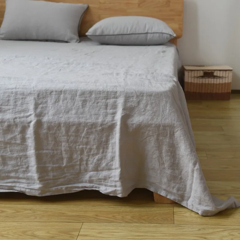 100% Pure Linen Pure Linen Sheet Set, 1 Flat Sheet, 2 Pillowcases, Queen and King Size Bedding, Breathable and Durable for Sleep 5