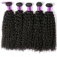8-40" Afor Kinky Curly Human Hair 3/4 pcs Bundles Deal Brazilian Raw Hair Weave Bundle Virgin Human Hair Extensions Double Weft 1