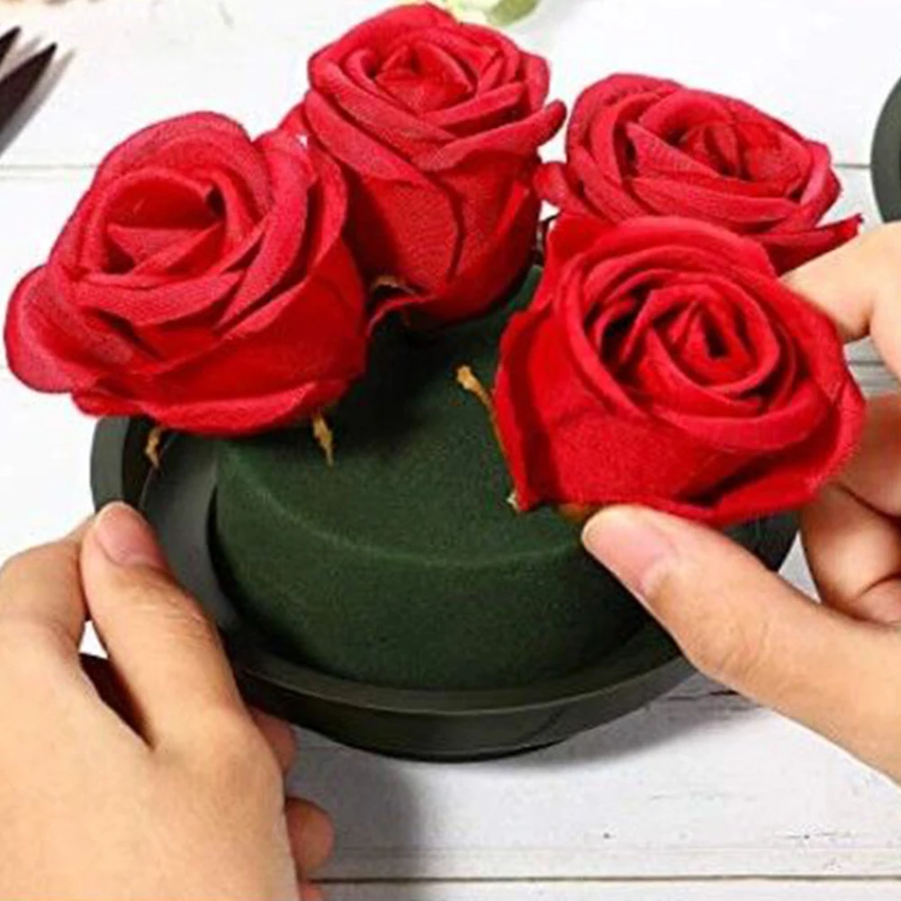 Vklopdsh Confezione da 8 ciotole rotonde in schiuma floreale fai da te kit per la composizione fiori rotondi e bagnati in schiuma per decorazioni nuziali