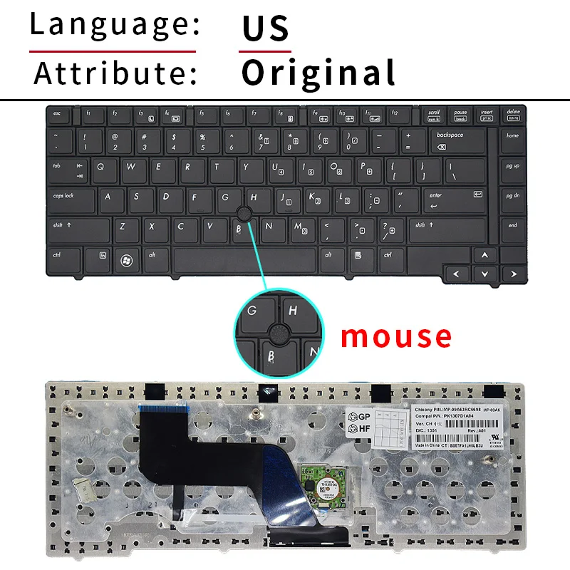 Teclado Original do Portátil Russo dos Eua hp Novo hp Satélite Elitebook 8440 8440w 8440p - Imagem 2