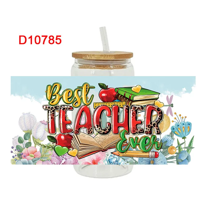 School UV DTF Libbey Cup Wrlowerap Iron On Transfer For Glass Stickers 16oz D10770
