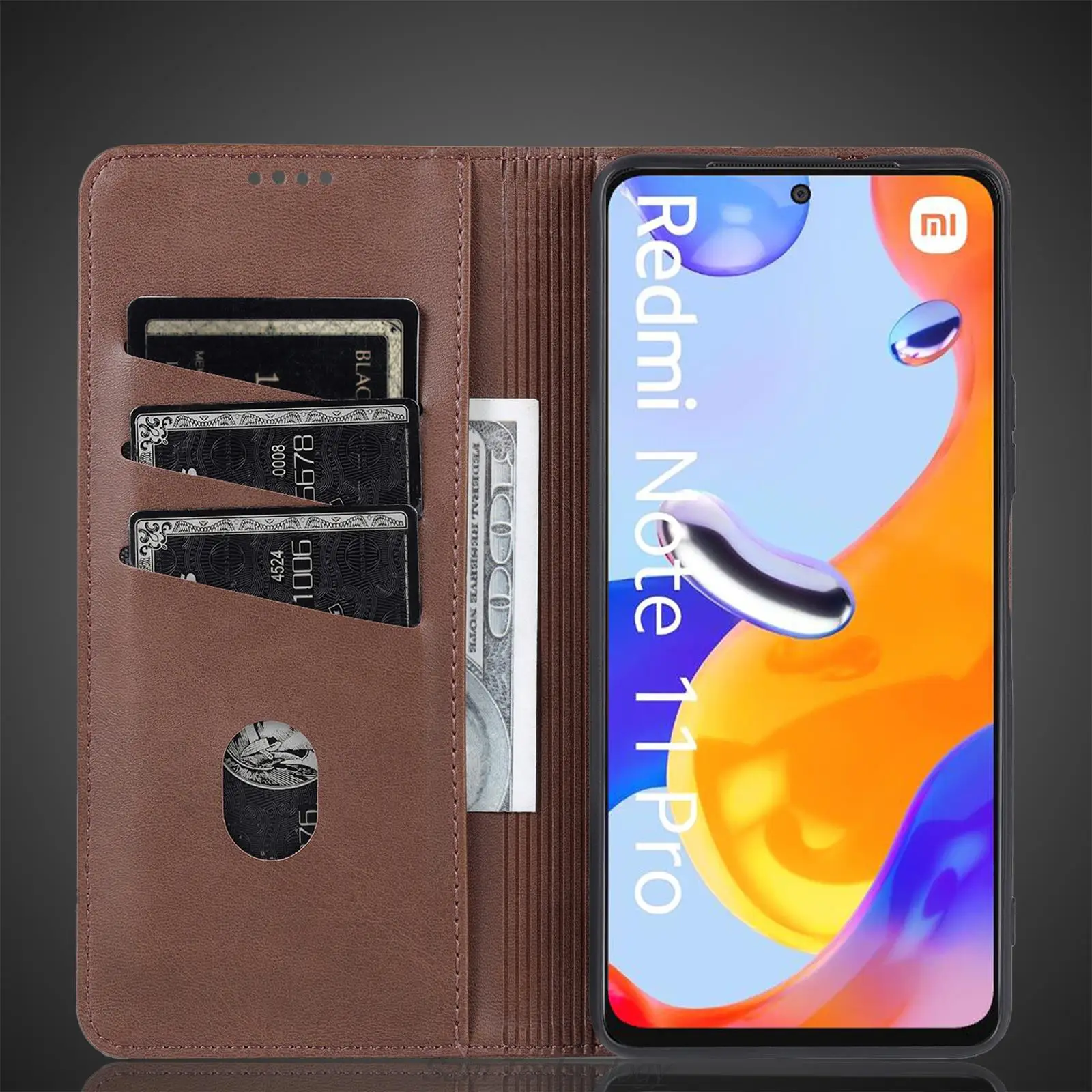 Premium Magnetic Attraction Wallet Case for Xiaomi Redmi Note 11 Pro - Elegant Simplicity Cover