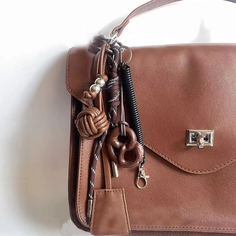 Korean Style Bread Bag Pendant Autumn-Winter Keychain Ornament Braided Rope Bag Pendant Alkali Water Bound Bread Multifunction