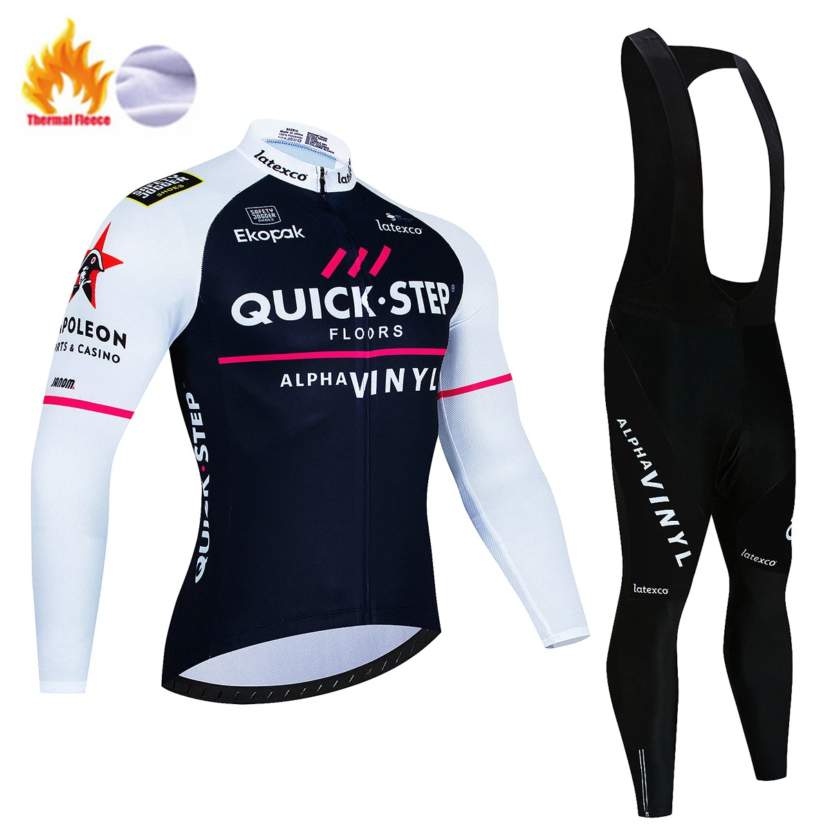 Winter Cycling Jersey Set QUICK STEP Thermal Fleece Cycling Clothes MTB Bicycle Clothing Keep Warm Mountain Bike Cycling Wear 3