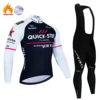Winter Cycling Jersey Set QUICK STEP Thermal Fleece Cycling Clothes MTB Bicycle Clothing Keep Warm Mountain Bike Cycling Wear 3
