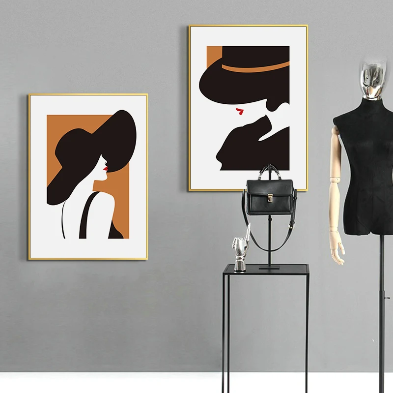 

Modern Figure Painting, Personalized Fashion Clothing Shop Decoration Painting, Women's Clothing Shop Background Wall Print Hang