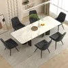 Modern Dining Chairs Set of 6,Comfy Dining Room Chairs with Thick Cushions, Upholstered Fabric Kitchen Side Chairs with Metal 1