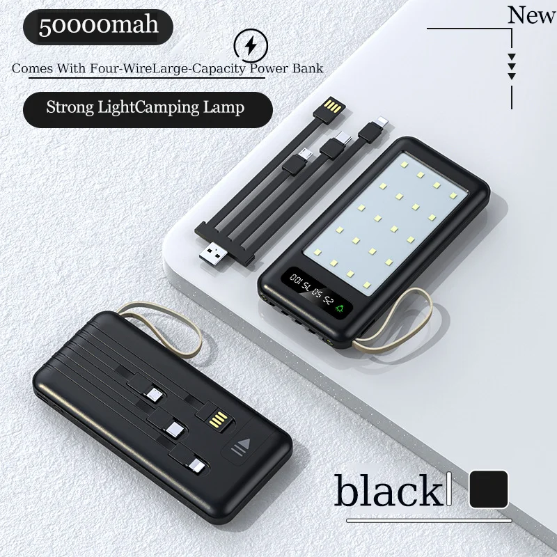 

Внешний аккумулятор для кемпинга на открытом воздухе 50000 мАч поставляется со съемной быстрой зарядкой