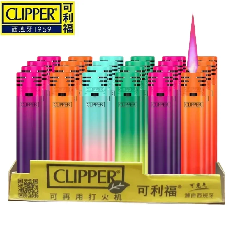 Spain Clipper Lighter Windproof Flame Nylon Jet Lighter Butane Gas Torch Smoking Gift For Men Cigarettes Accessories