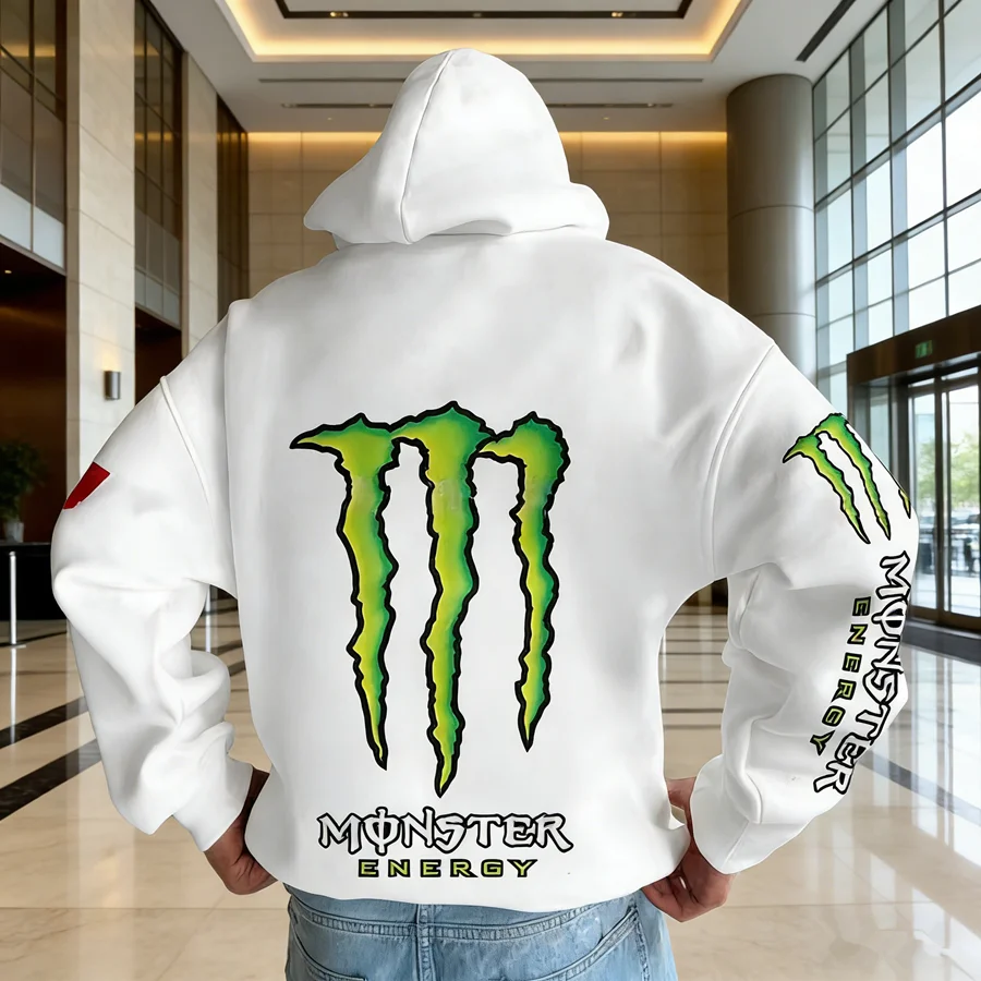 Monster Energy Hoodies – Charcoal Gray Streetwear Pullover For Men & Women