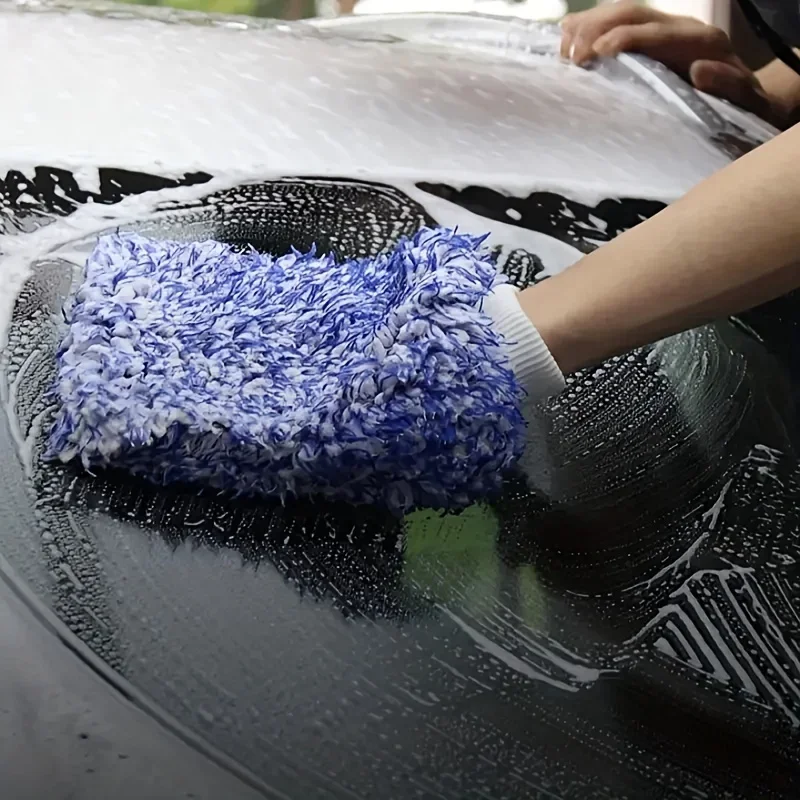 Auto Care Double-faced Glove Car Wash Microfiber Chenille Gloves Thick Auto Cleaning Mitt Wax Detailing Waterproof Brush