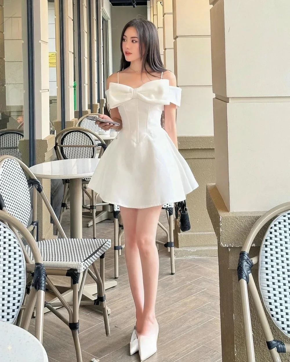 Fashion Short Off the Shoulder Satin Cocktail Dresses Short Sleeves with Bow A Line Above Knee Length Robe De Mari&eacute;e