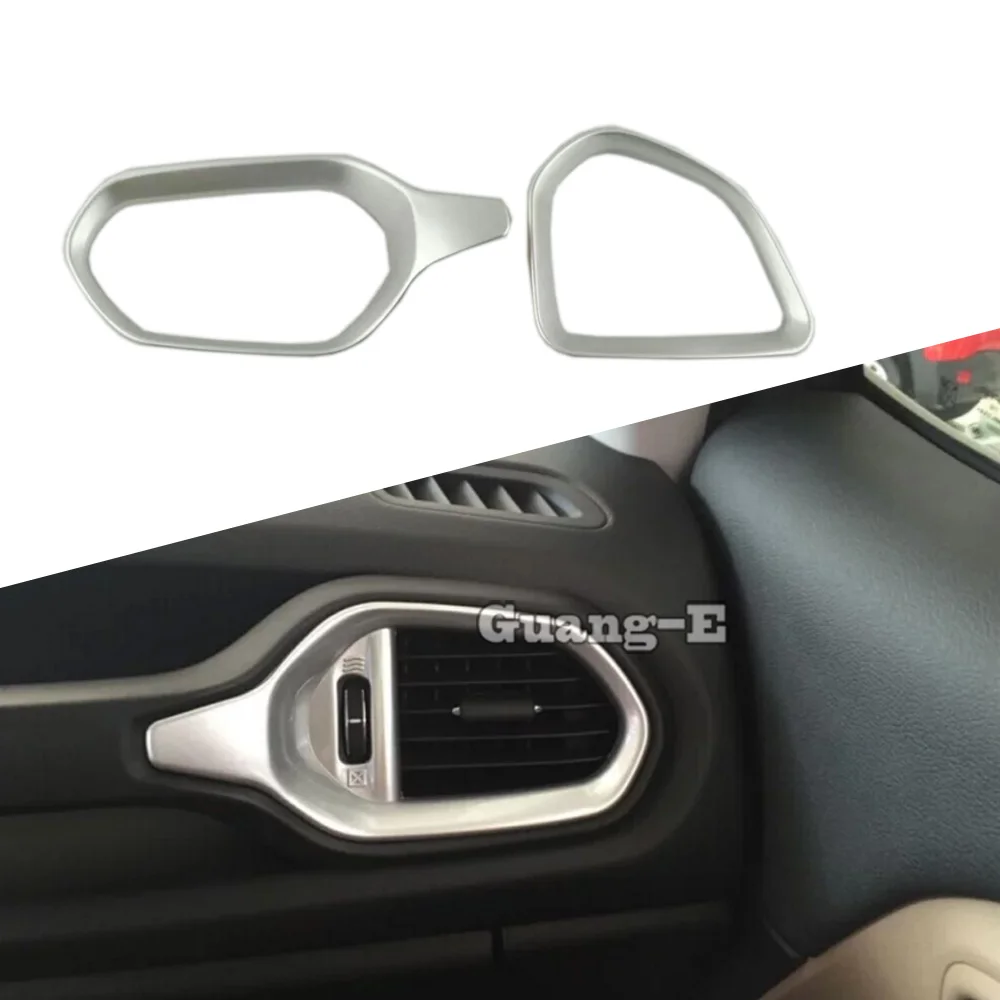 

Декоративная крышка автомобиля, обшивка ABS Серебряная передняя левая + правая вентиляция для кондиционера для Jeep Renegade 2016 2017 2018 2019 2020 2021