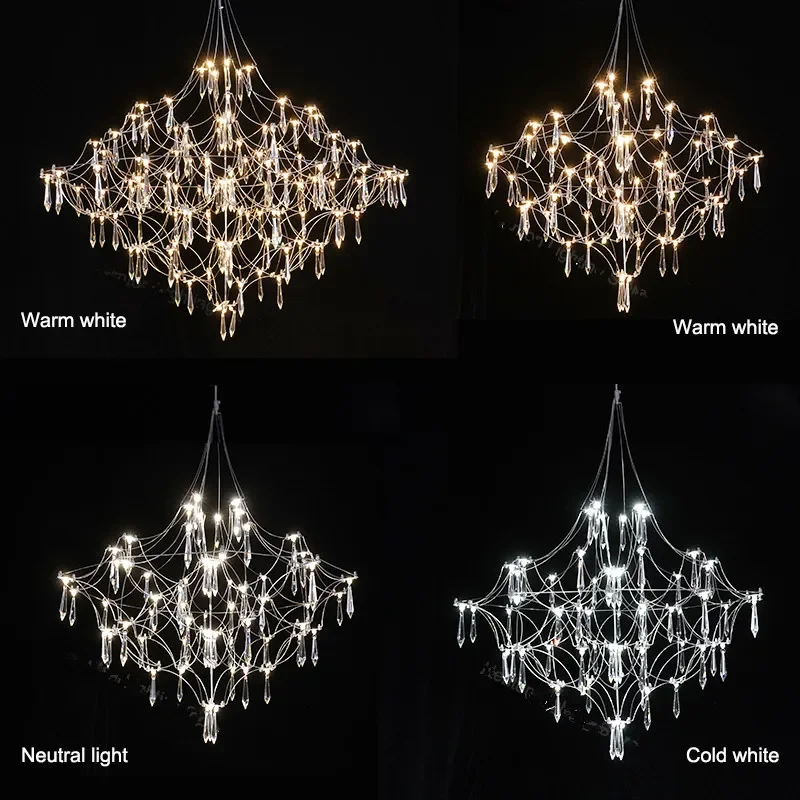 Description Picture 6 of itemNordic stainless steel chandelier hotel club estate restaurant decorative lighting fixtures Starry sky firefly creative LED lamp