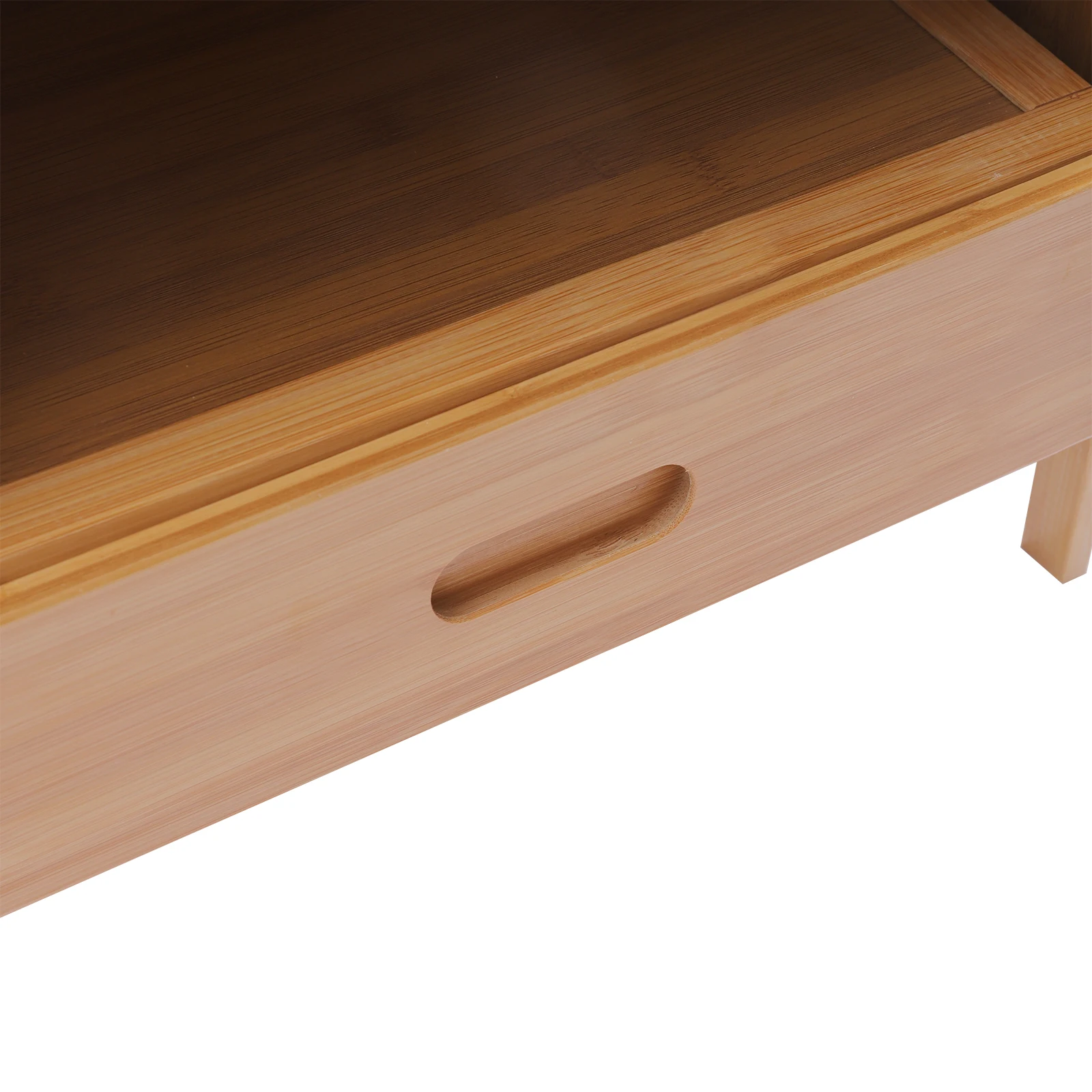 CNCEST Modern Nightstand with Drawer Farmhouse Bamboo Night Stand Bedroom Bedside Table Mini Bed Side Table Sofa End