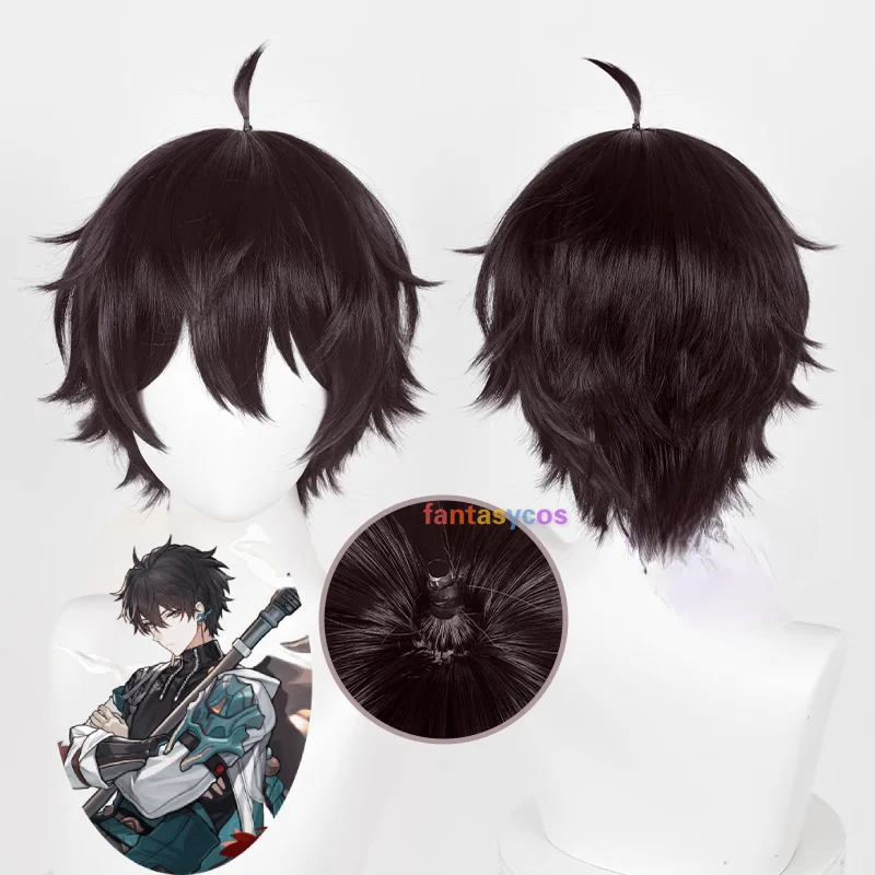 

Dan Heng Wig Honkai Star Rail Cosplay Black Brown Short Synthetic Hair Heat Resistant Halloween Carnival Role Play Party Wig Cap