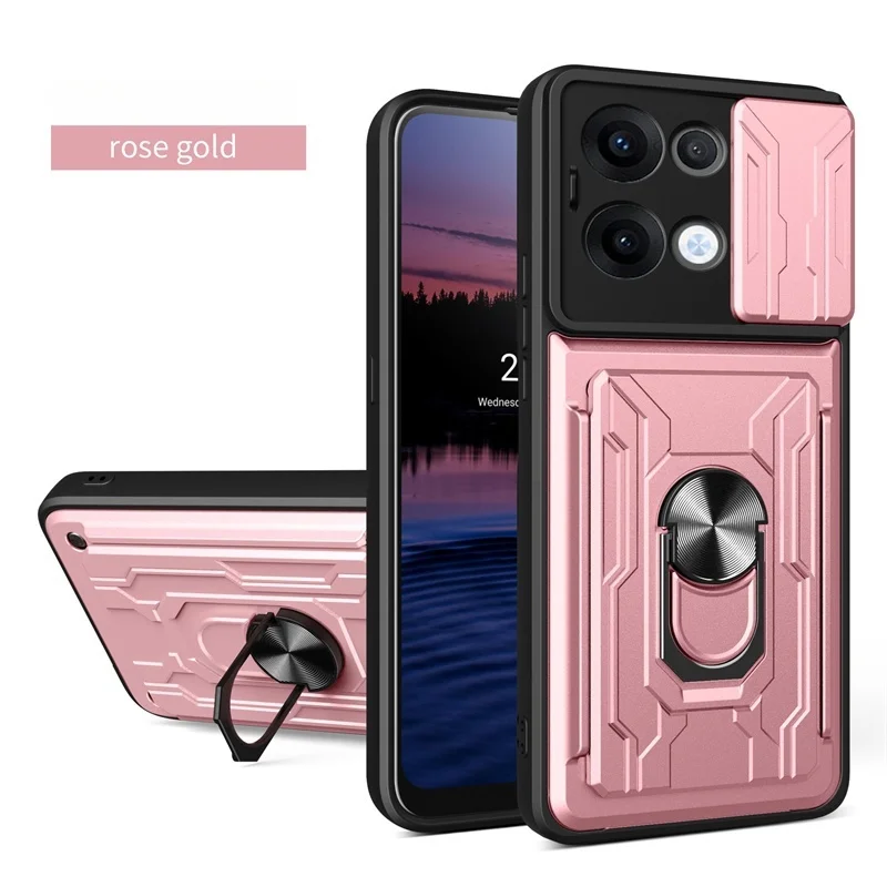 Rugged Armor Case with Lens Protection & Card Slot Stand