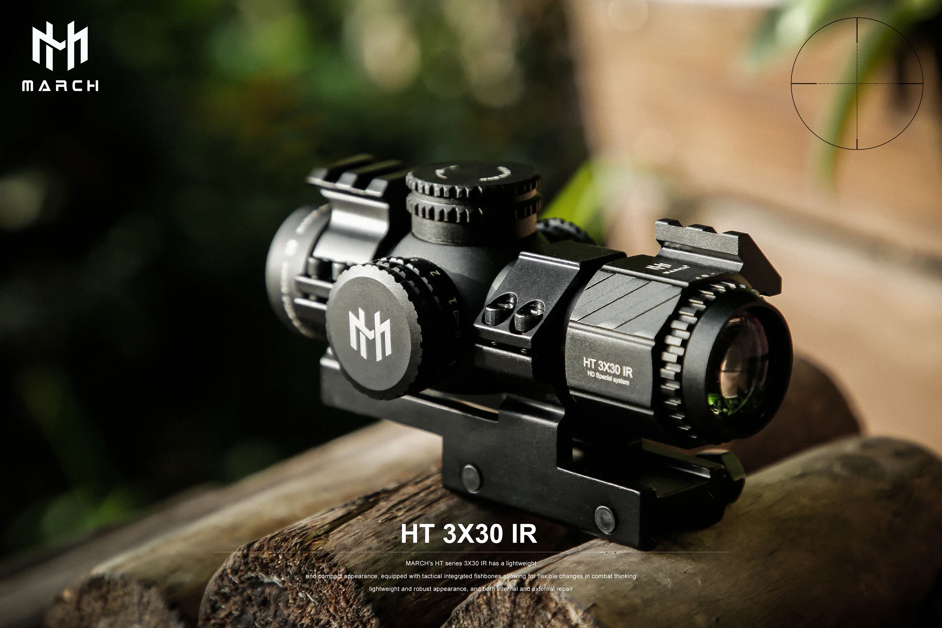 Description Picture 4 of itemHT 3x30IR Outdoor Compact Red Green Reticle Riflescope For Hunting Airsoft Sight Shooting Air Gun Optics Rifle Scope