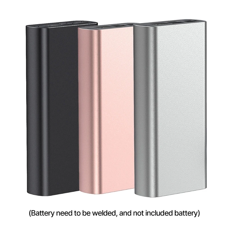 1pc DIY Batery Charging Case Enclosure for 1260110 Polymer Battery PD 22.5W Digital Display Type-C USB1/2 Micro-USB Ports