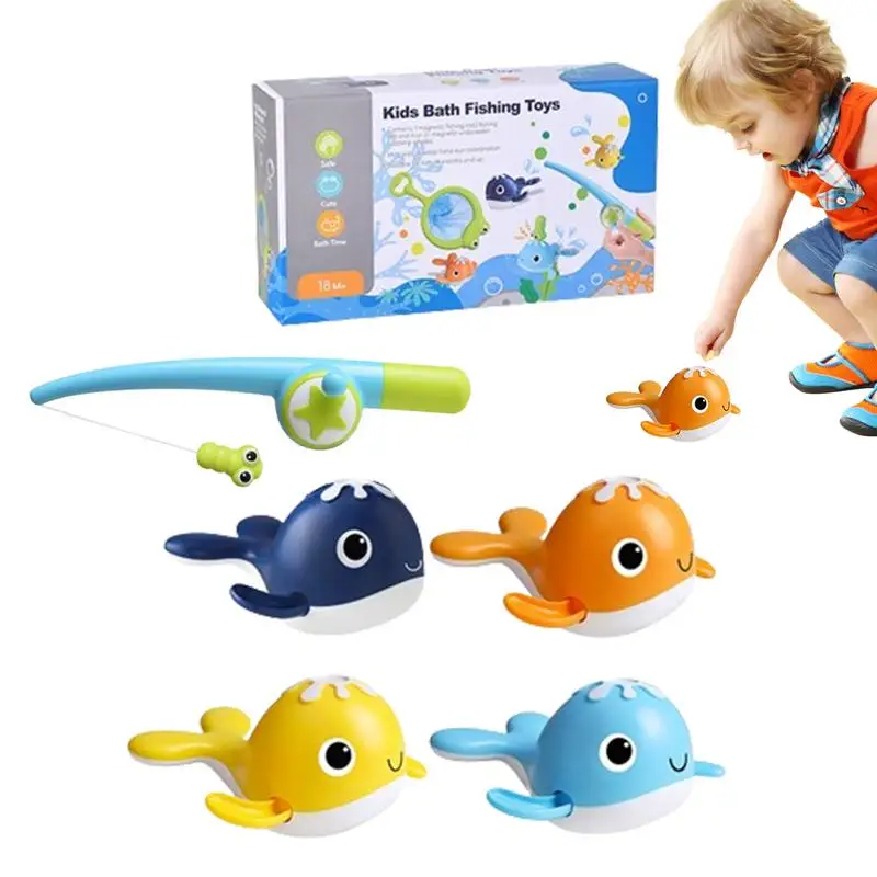

Kids Fishing Pole Toy Whale Water Shower Toy Whale Water Shower Magnet Baby Bath Fishing Interactive Developmental Kids Toys For