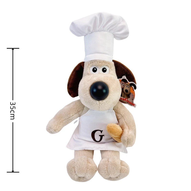 thumbnail image 1 of Gromit Plush Wallace Toys Chef Style Anime Puppy Stuffed Dolls Kawaii Room Decor Dog Toy Collection Kids Birthday Xmas Gift, 1 of 5