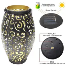 

Outdoor Garden Decor LED Carved Lawn Light LED Solar Powered Path Stake Flames Lanterns Lamps Solar Garden Light for Outdoor