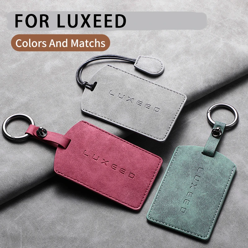 LUXEED R7 S7 가죽 자동차 키리스 리모컨 키 카드 키트 자동차 키체인 보호 쉘 장식 액세서리용 자동차 키 케이스 커버