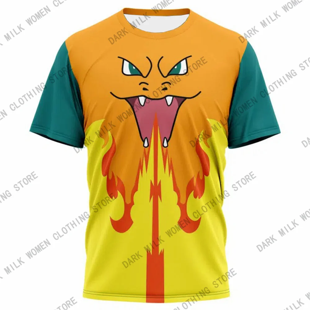 New Arrivals Pokémon Womens T-Shirts Tops Pokemon 3d Print T Shirt Trendy Summer Casual Short Sleeve Pikachu Cute Clothing Tees 2