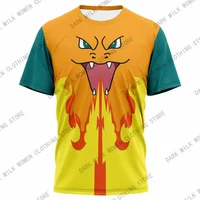New Arrivals Pokémon Womens T-Shirts Tops Pokemon 3d Print T Shirt Trendy Summer Casual Short Sleeve Pikachu Cute Clothing Tees 2