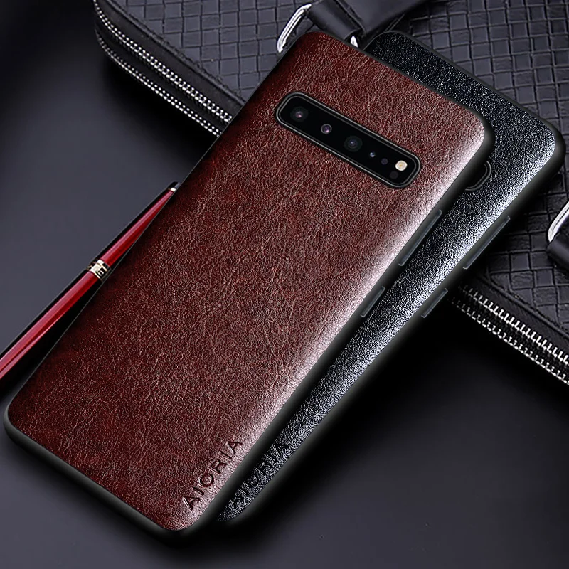 Premium Solid Color Business Phone Cover - Luxury PU Leather & Soft TPU/Hard PC