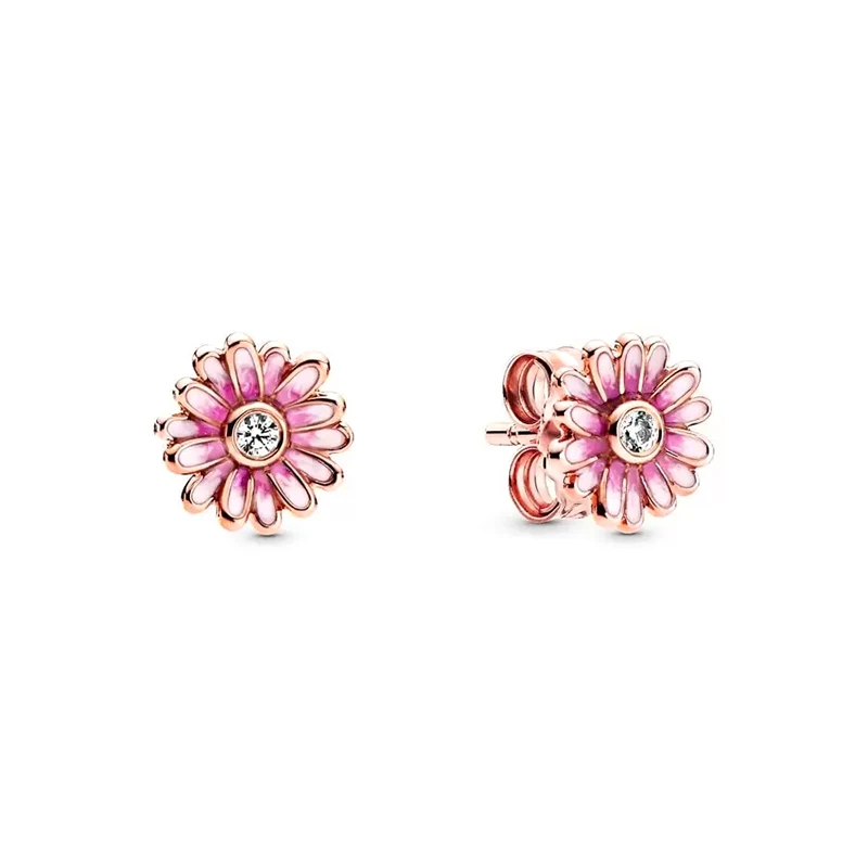 Brincos infinitos cintilantes para mulheres, placa de ouro rosa, joia eterna famรญlia, gancho de prata 925