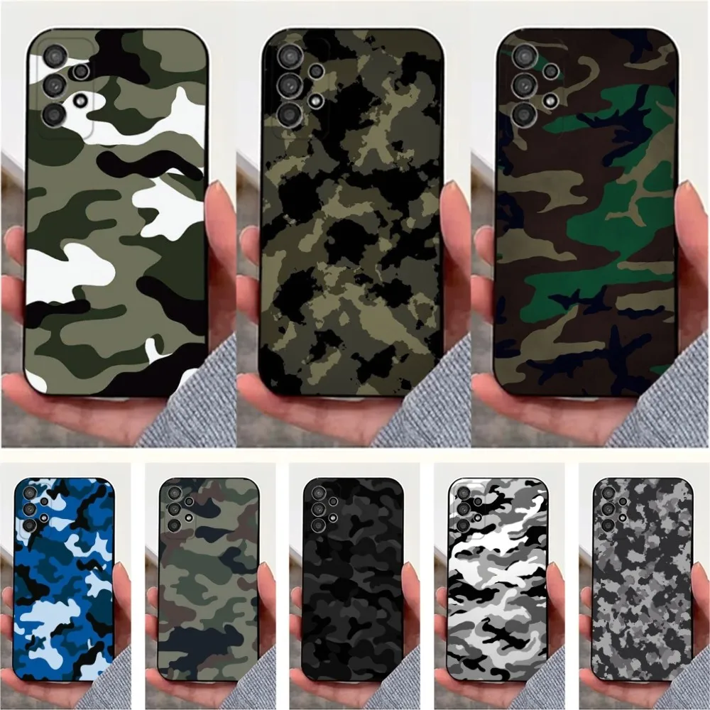 Stylish Camouflage Soft Silicone Phone Case - Black Cover