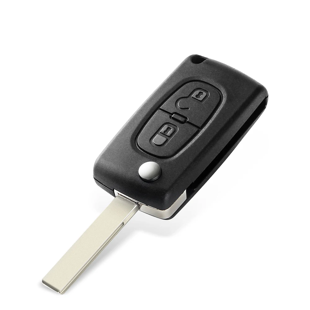 2 Buttons Flip Folding Key Case Blank Shell For Peugeot 107 207 307 307S 308 407 607 VA2/HU83 Blade