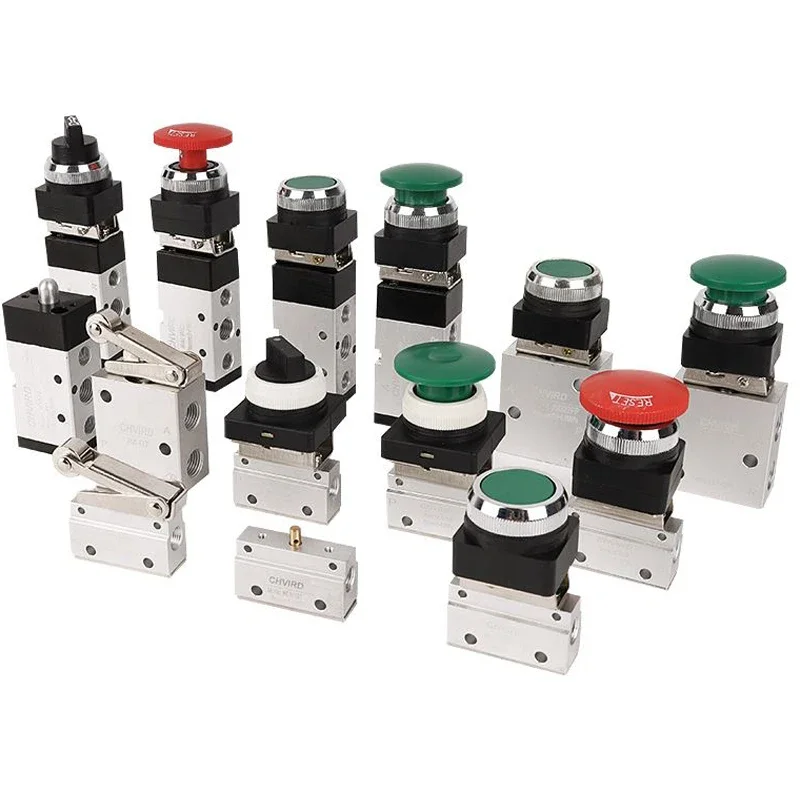 

Pneumatic Mechanical Valve 2 Position 5 Way Manual Valve Air Switch Control Valve Push Button Momentary