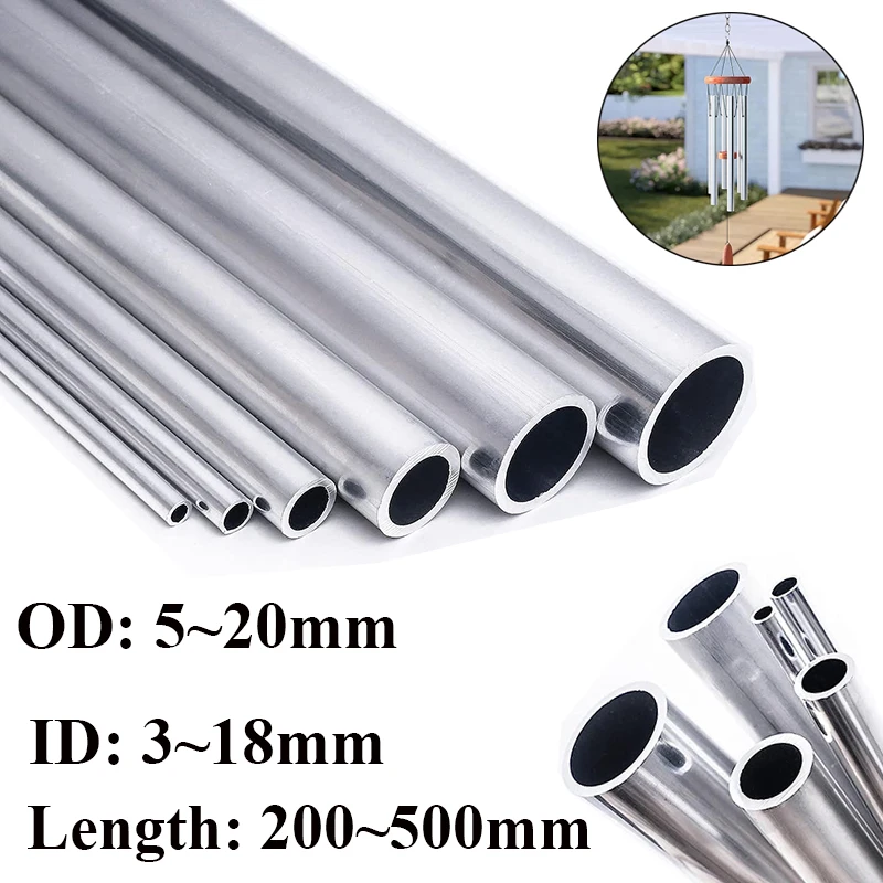 Aluminium Buisdikte 0.5 ~ 3Mm Od 5-20Mm Id 3 ~ 18Mm Rechte 200Mm 500Mm Lange Ronde 6063 Aluminium Buis