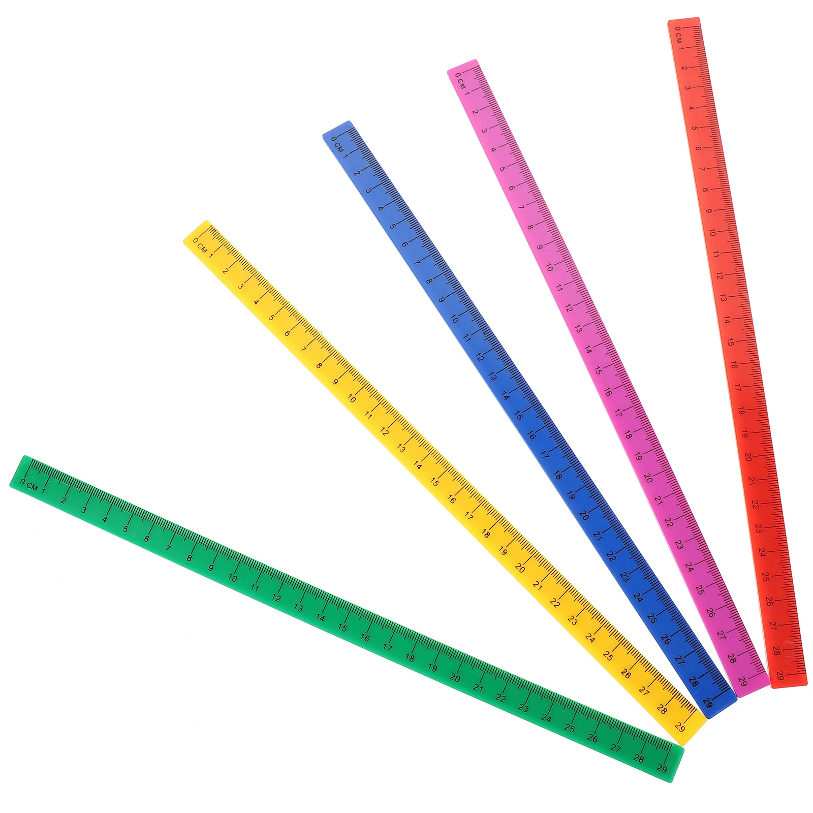 5 Pcs Plastic Magnetic Ruler Office Centimeter Straight Rulers Convenient Student Sticks for Classroom Child