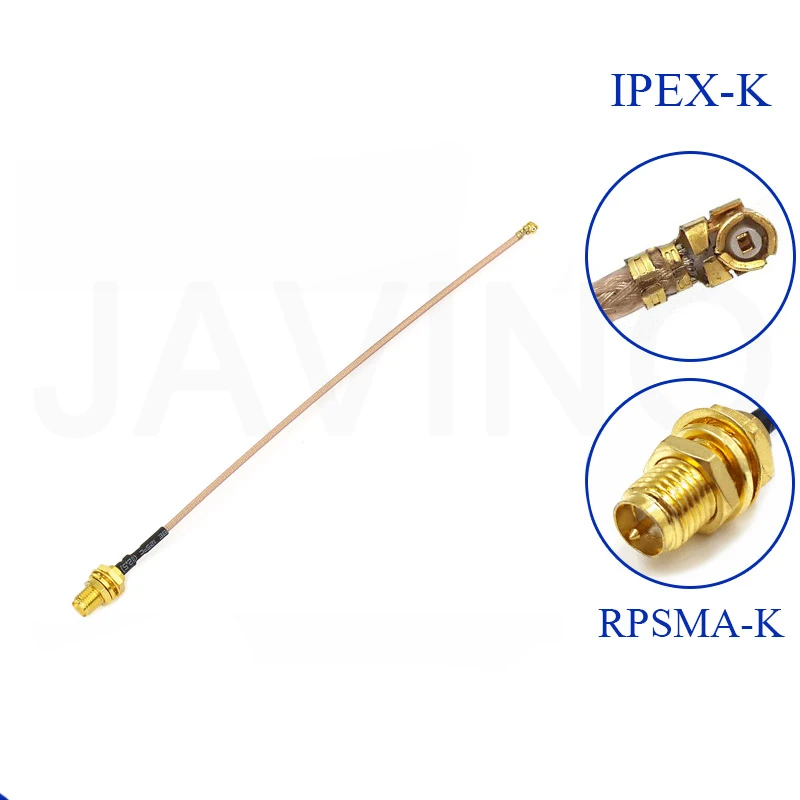 thumbnail image 1 of Cable de extensión U.FL IPX a conector hembra RP-SMA Cable de conexión de antena RF para tarjeta PCI WiFi Conector RP-SMA a IPX RG178, 1 of 5