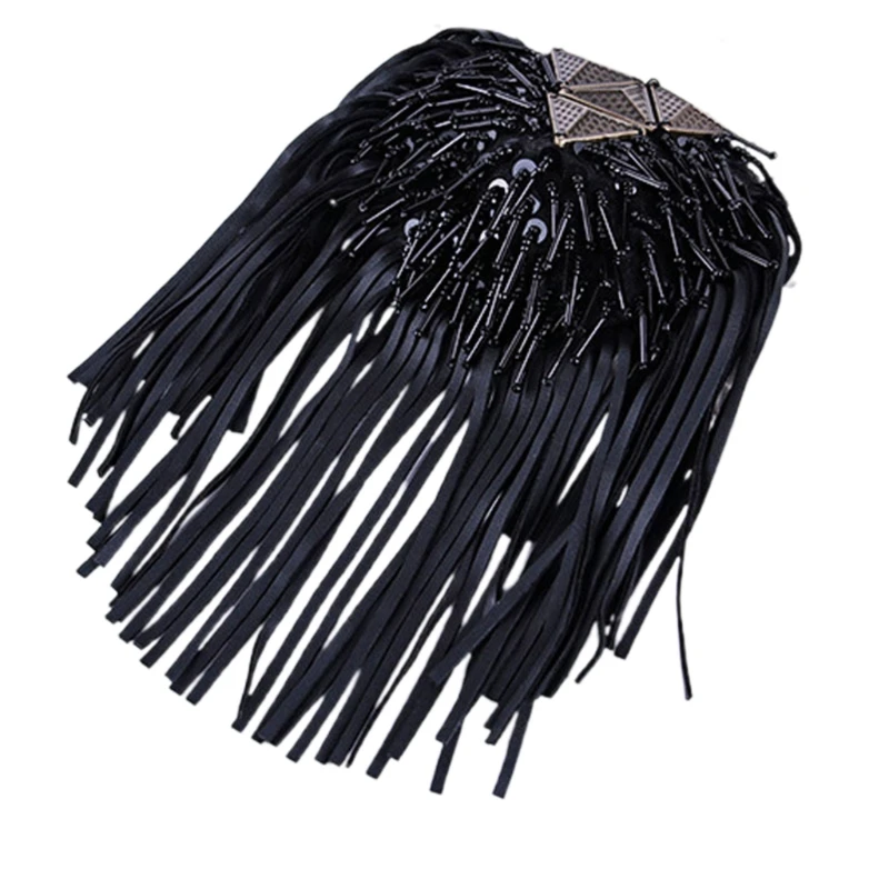 

50JB Fashion Fringe Shoulder Tassel Chain Epaulet Punk Fringe Shoulder Boards Badge