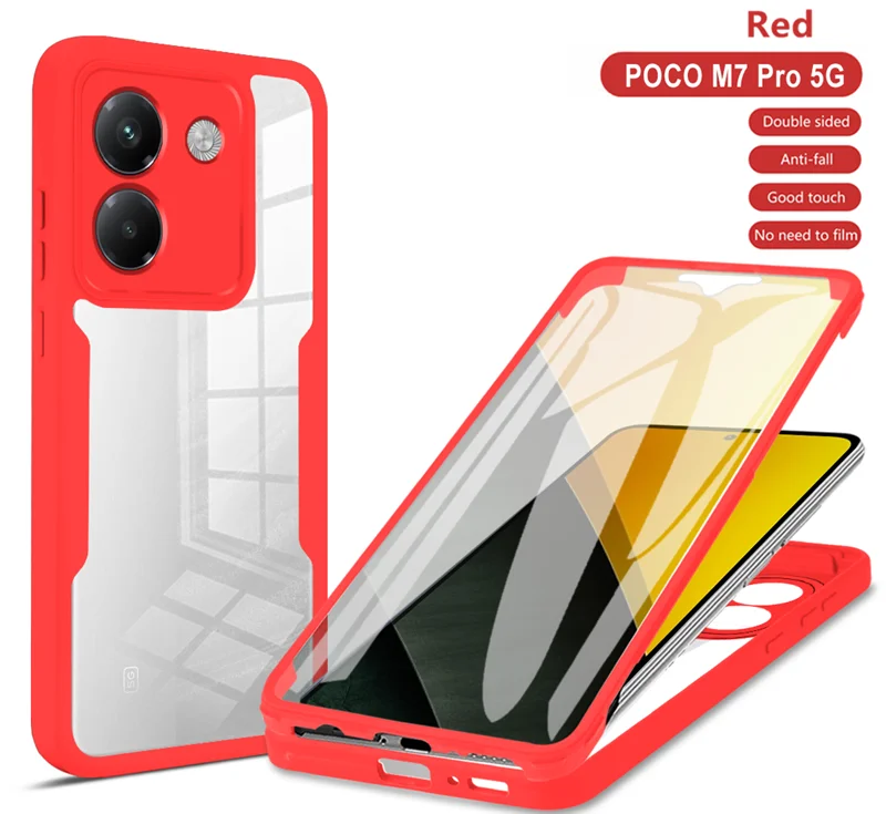 360 Full Body Shockproof Transparent Phone Case with Screen Protector