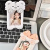 1Pcs Photocard Holder, Cute Cartoon Animal ID Credit Card Holder with Keychain Hard Shell Protective Photo Sleeves 5
