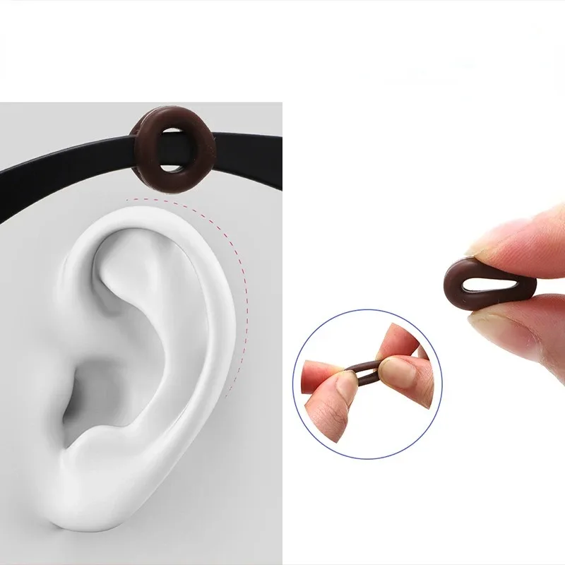 10sets Antislip Silicone Ear Grip Glasses Eyeglasses Leg Ear Hook Stopper Bracket Fastener Accessories Temple Tip Eyewear Holder